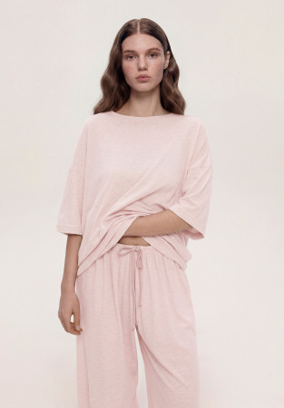 Pink oversize jersey T-shirt